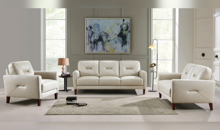 Mavis 2-Seater Leather Loveseat With Track Arms-Leahyco