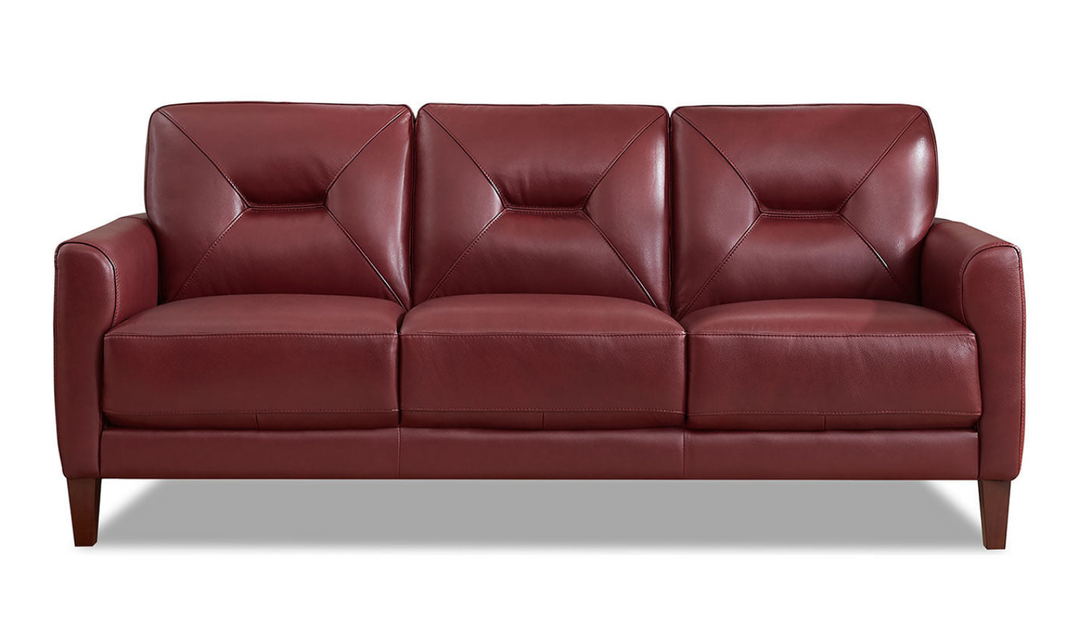 Mavis 3-Seater Leather Sofa With Track Arms