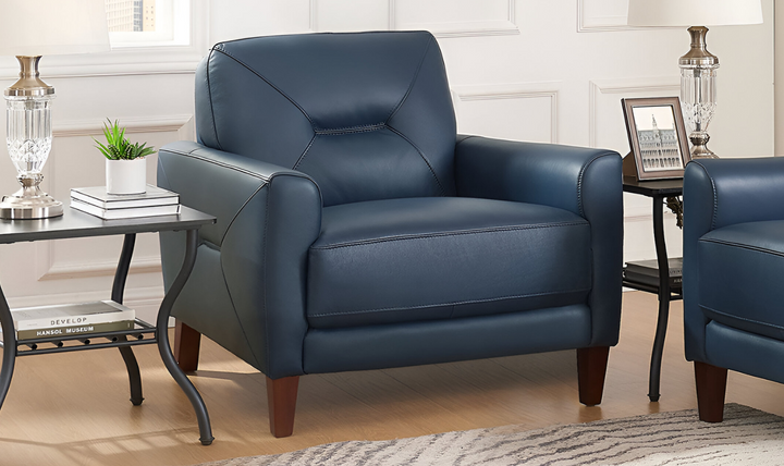 Mavis Leather Chair With Track Arms-Leahyco