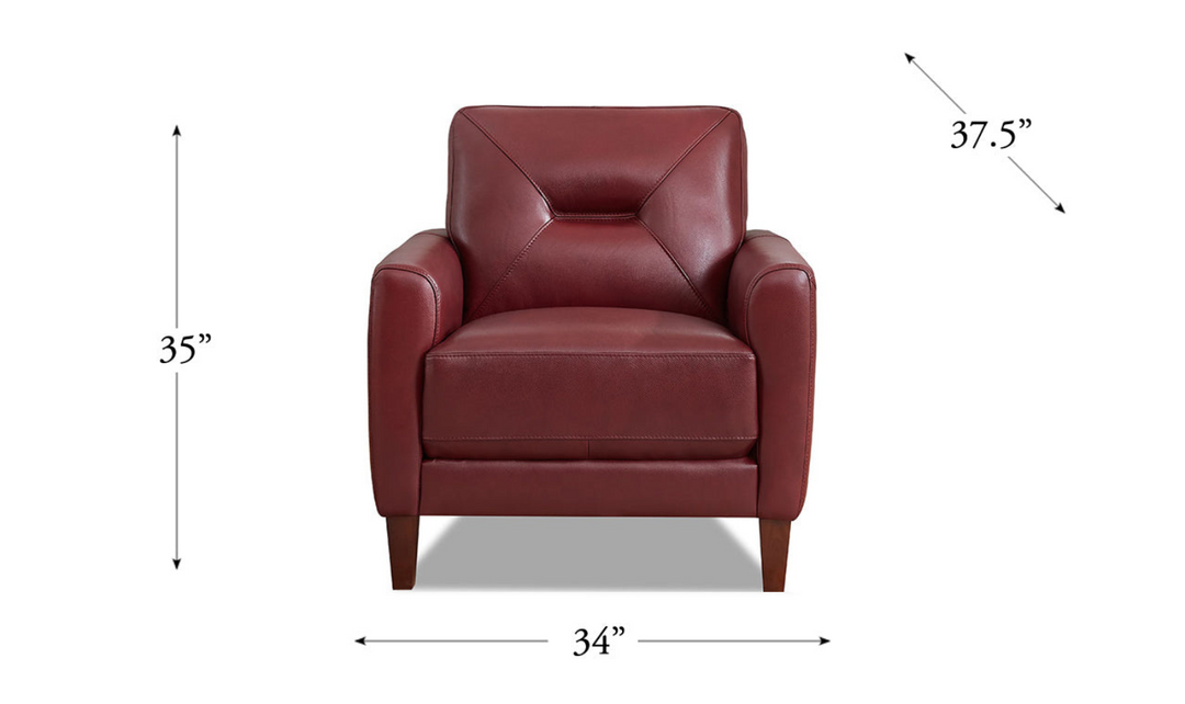 Mavis Leather Chair With Track Arms-Leahyco