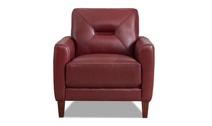 Mavis Leather Chair With Track Arms-Leahyco