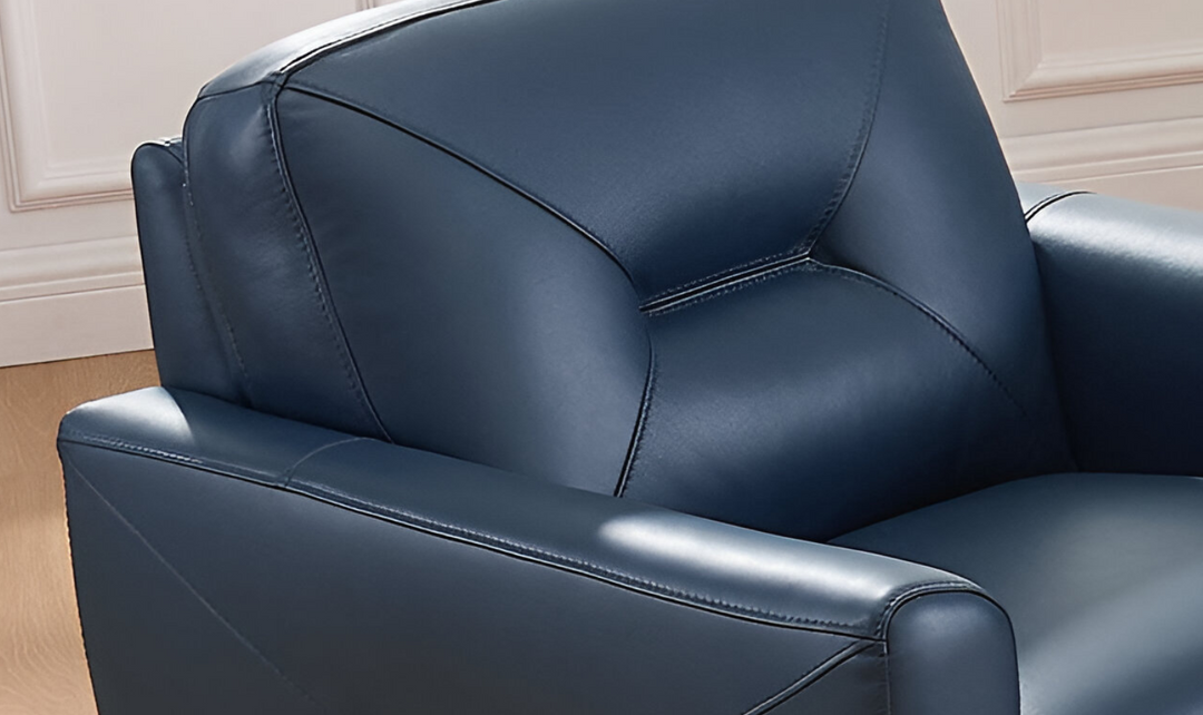 Mavis Leather Chair With Track Arms-Leahyco