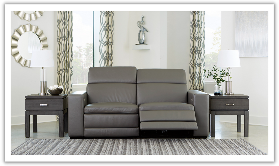 Modern Heritage Texline Leather Power Reclining Loveseat-Leahyco