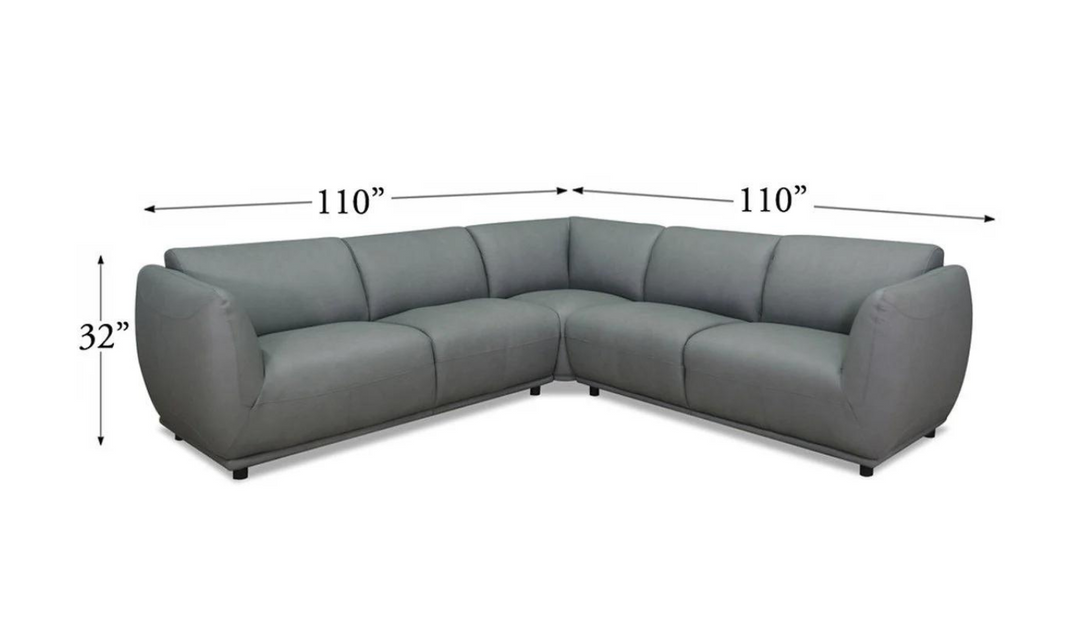 Moon 3-Pieces Leather Sectional Sofa