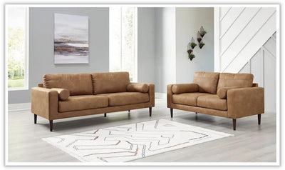 Telora Caramel Leather Living Room Set