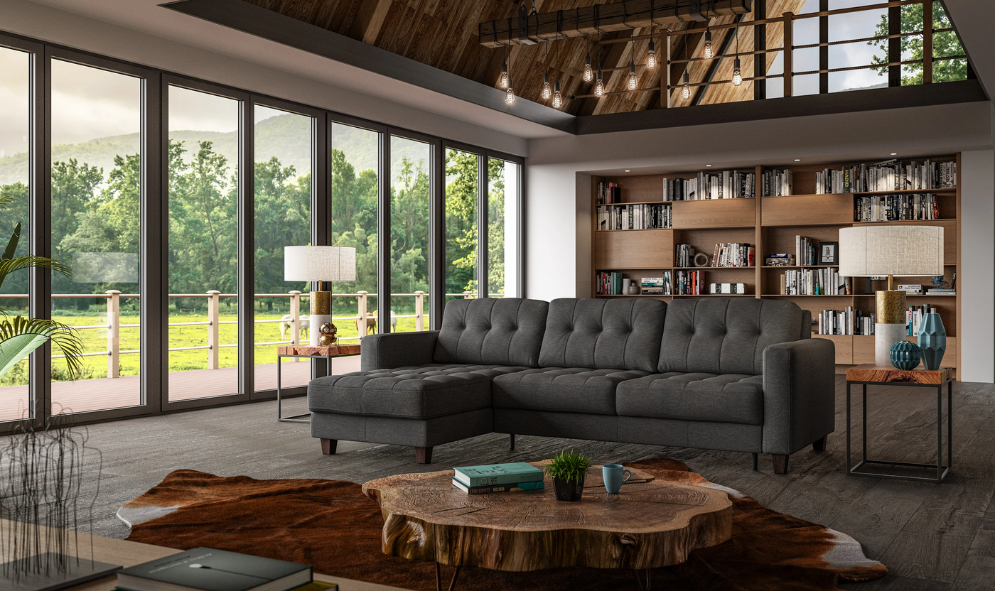 Luonto Noah L-Shaped Sectional Sofa Sleeper with Flip Function