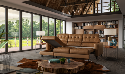 Luonto Noah L-Shaped Sectional Sofa Sleeper with Flip Function