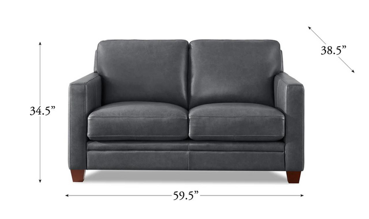 Naples 2-Seater Leather Loveseat With Track Arms-Leahyco