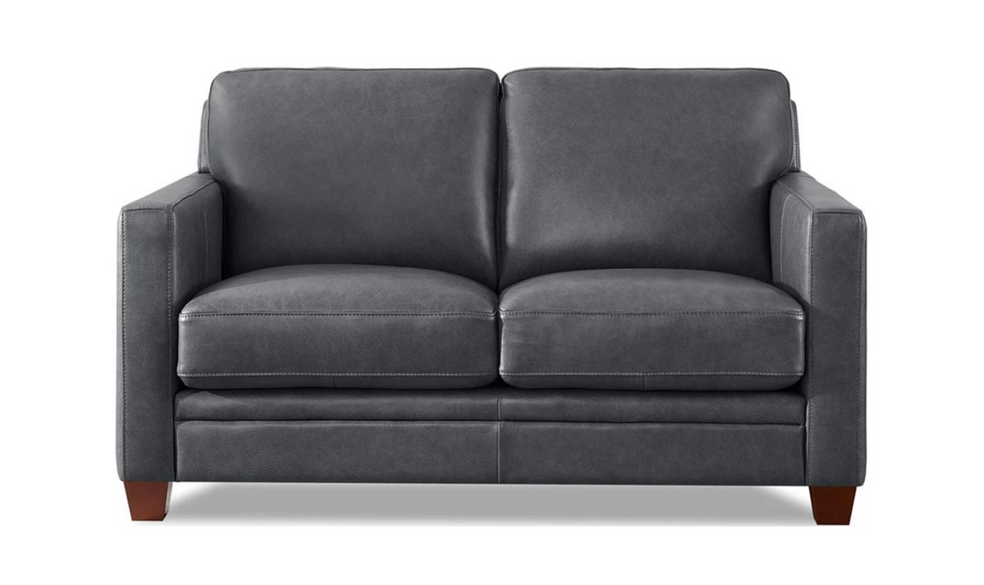 Naples 2-Seater Leather Loveseat With Track Arms-Leahyco