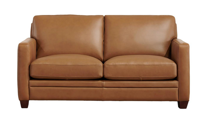 Naples 2-Seater Leather Loveseat With Track Arms-Leahyco