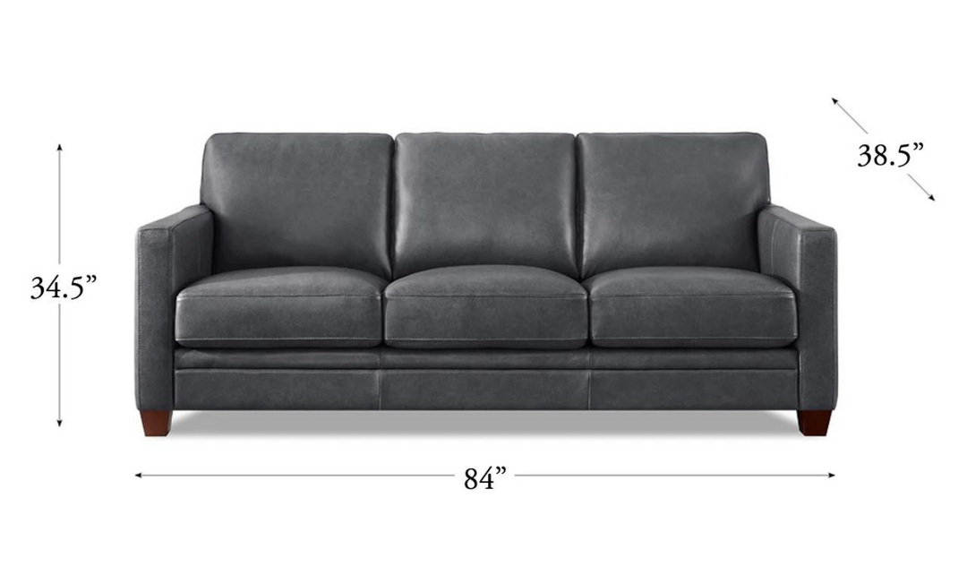 Naples 3-Seater Leather Sofa With Track Arms-Leahyco