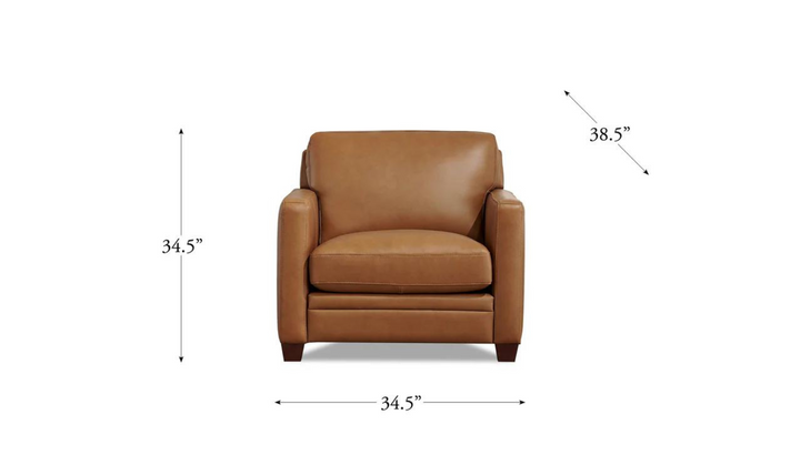 Naples Leather Chair With Track Arms-Leahyco