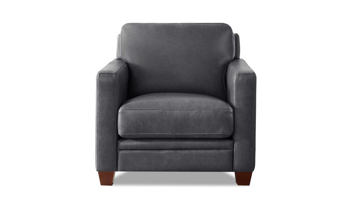 Naples Leather Chair With Track Arms-Leahyco