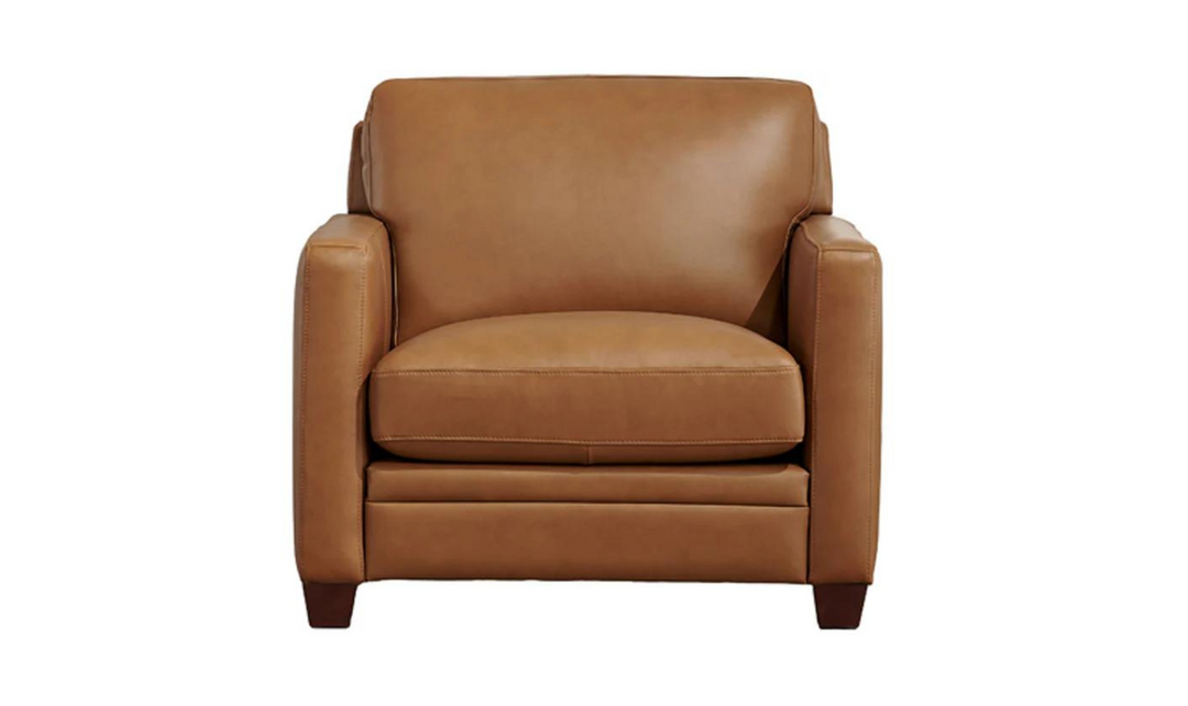 Naples Leather Chair With Track Arms-Leahyco