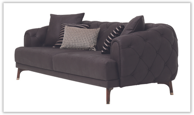 Navona 3 Seater Sofa Bed With Tufted Back In Brown |Leahyco