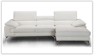 Navone Italian Leather Sectional Sofa with Tight Back at Leahyco