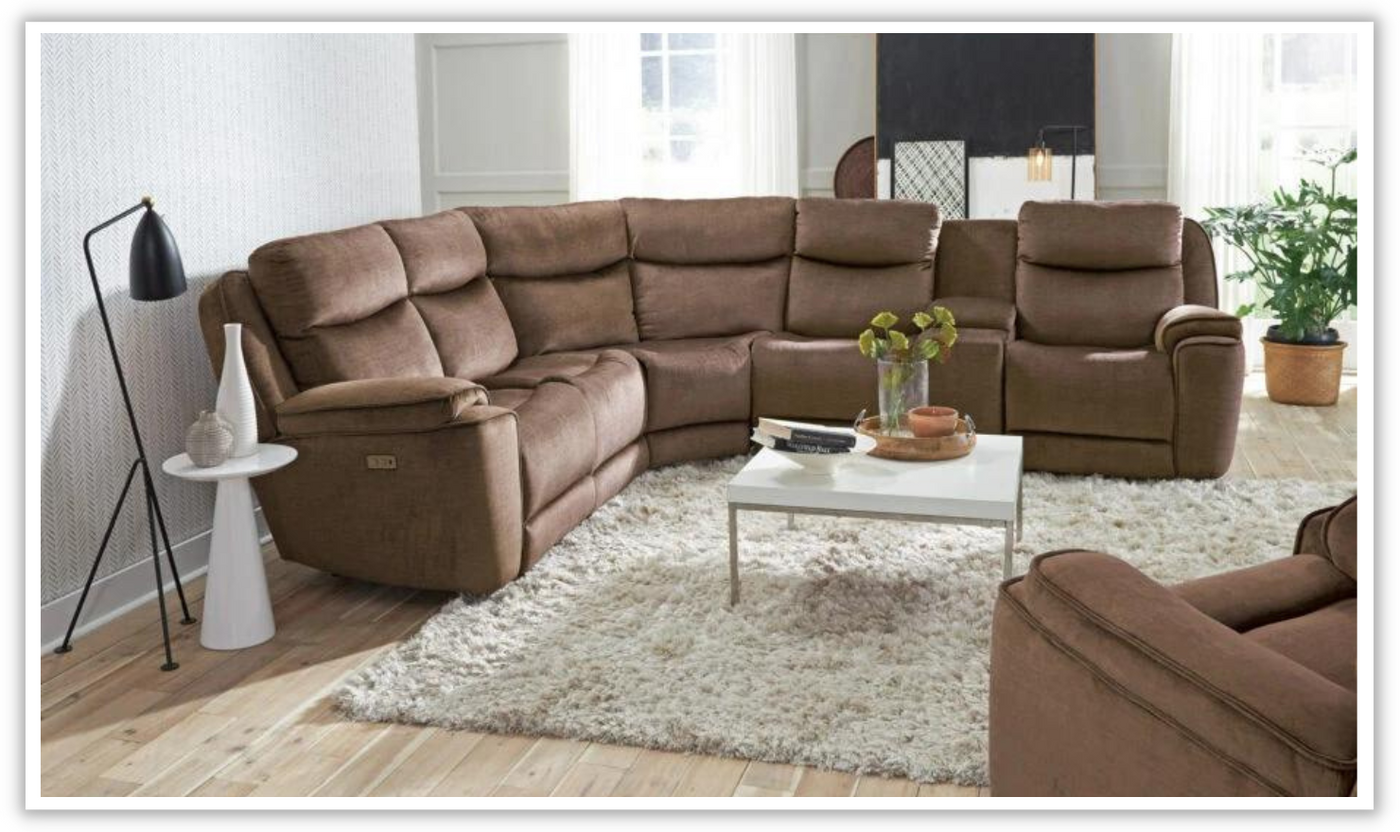 Wilmar Power Recliner Sectional Sofa in Brown