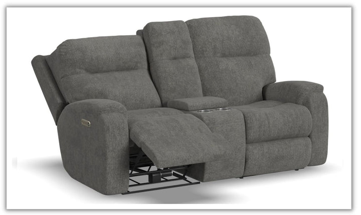 Penn Power Reclining Loveseat with Power Headrests & Footrests