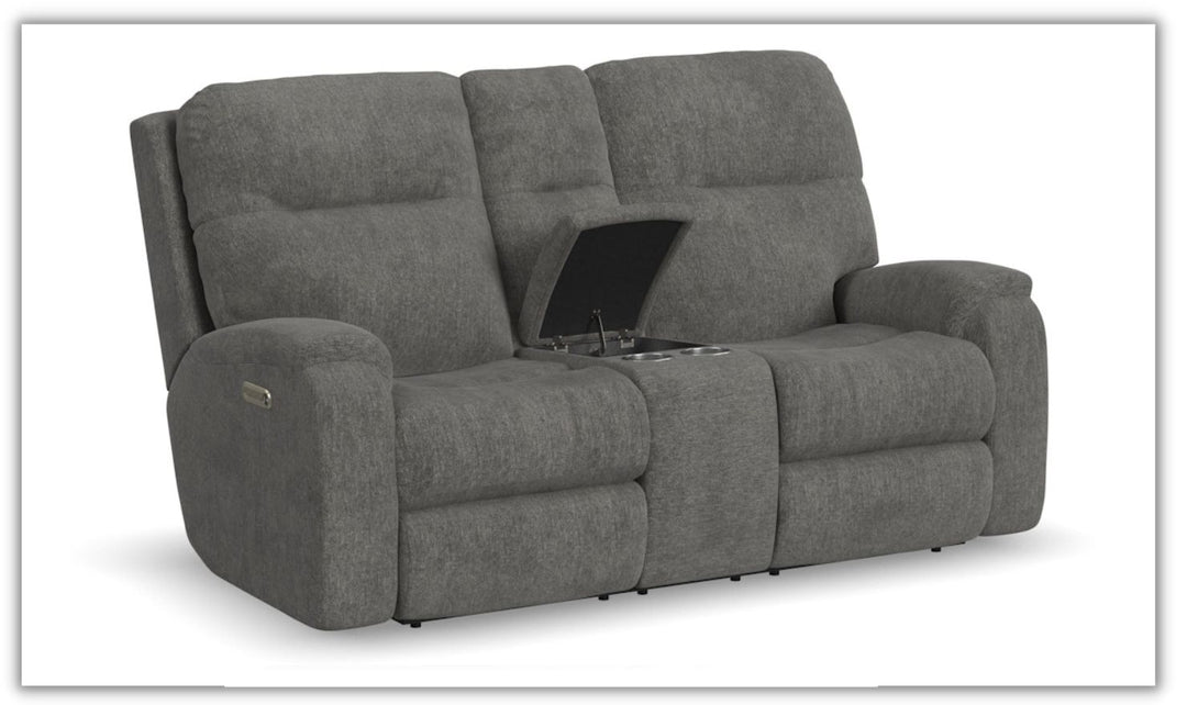 Penn Power Reclining Loveseat with Power Headrests & Footrests