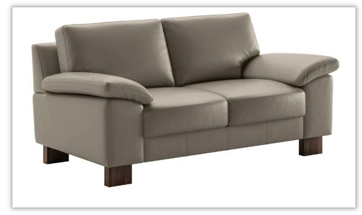 Poet Leather Upholstered Loveseat with Pillow Top Arms