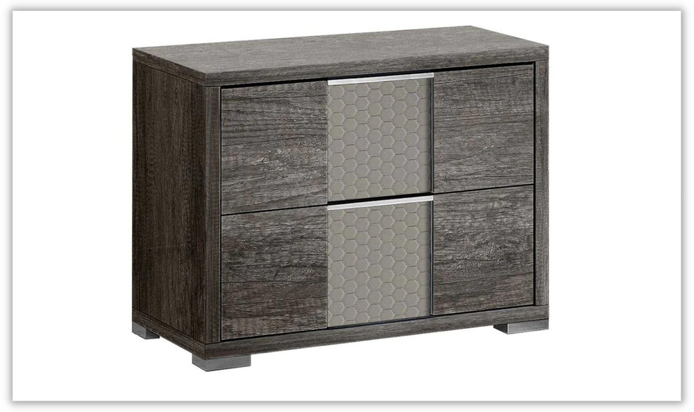 Portofino Premium 2-Drawer Wooden Nightstand in Square Legs