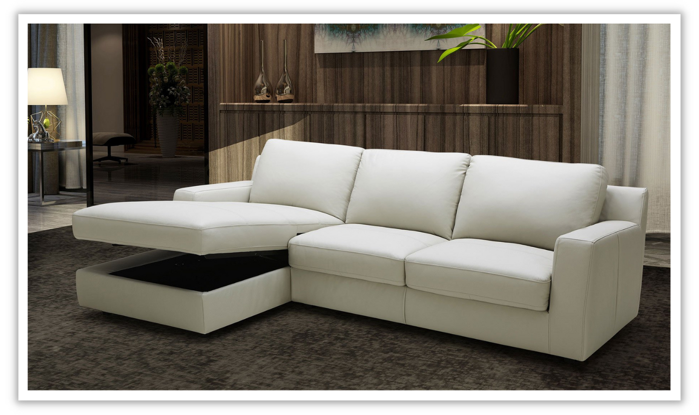 Presence 3-seater L-Shaped Leather Sleeper Sectional