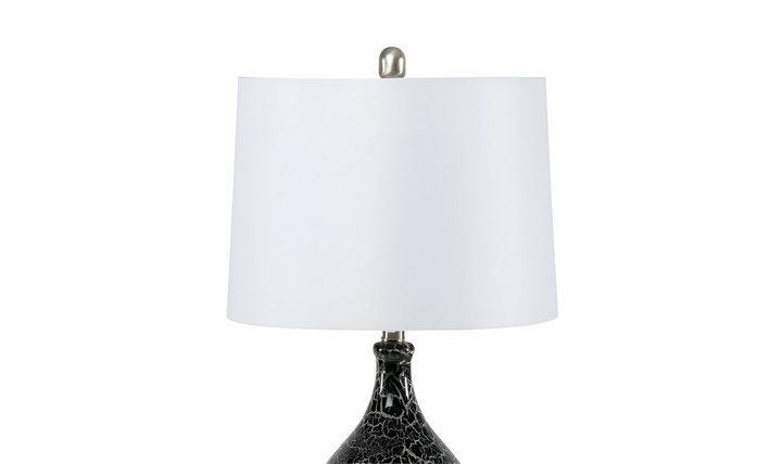 Quinn 28" Grey-Silver Glass Table Lamp (Set of 2)