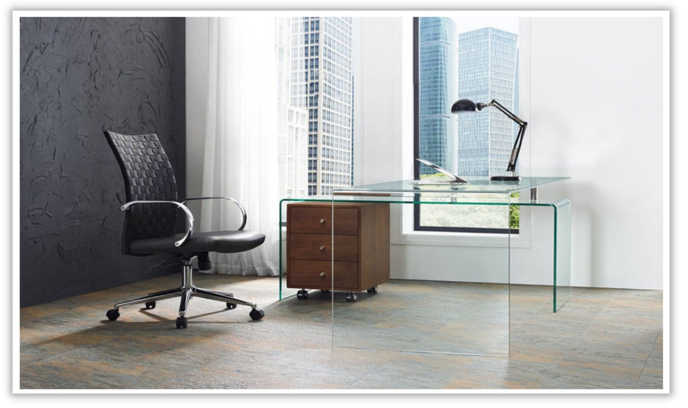 Rio office desk in gloss glass