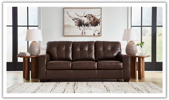 Santorine Tufted Queen Sofa Sleeper in Leather-Leahyco