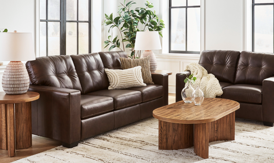 Santorine Tufted Queen Sofa Sleeper in Leather-Leahyco