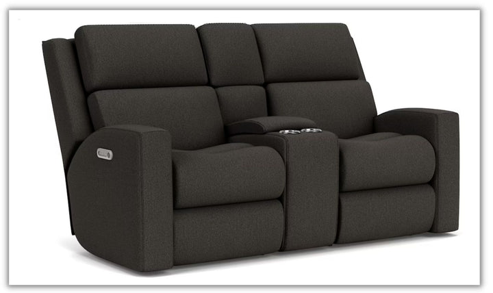 Flexsteel Score Power Reclining Loveseat with Power Headrests