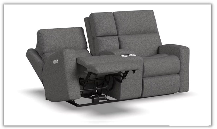 Flexsteel Score Power Reclining Loveseat with Power Headrests