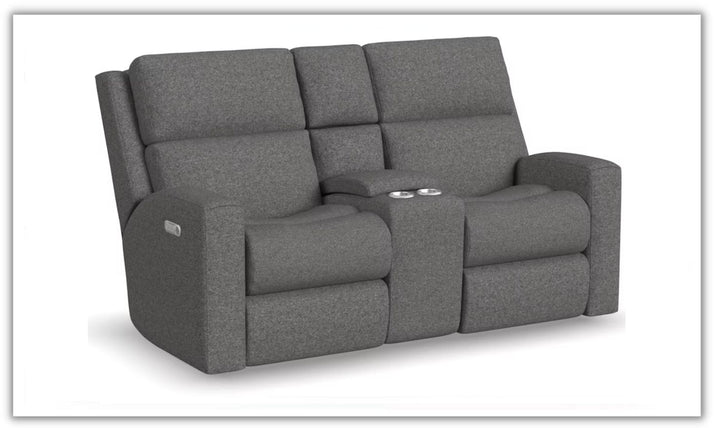 Flexsteel Score Power Reclining Loveseat with Power Headrests