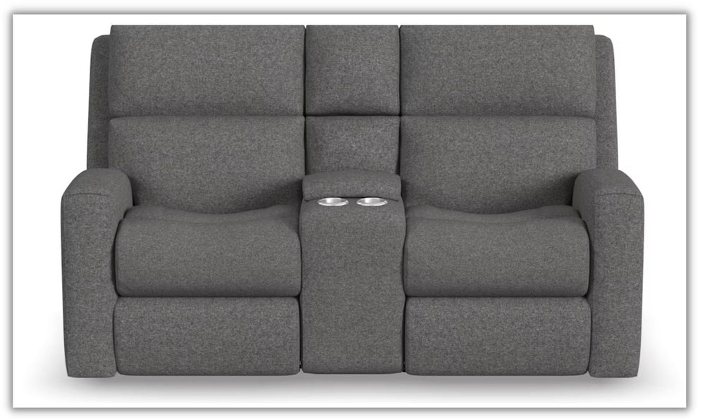 Flexsteel Score Power Reclining Loveseat with Power Headrests