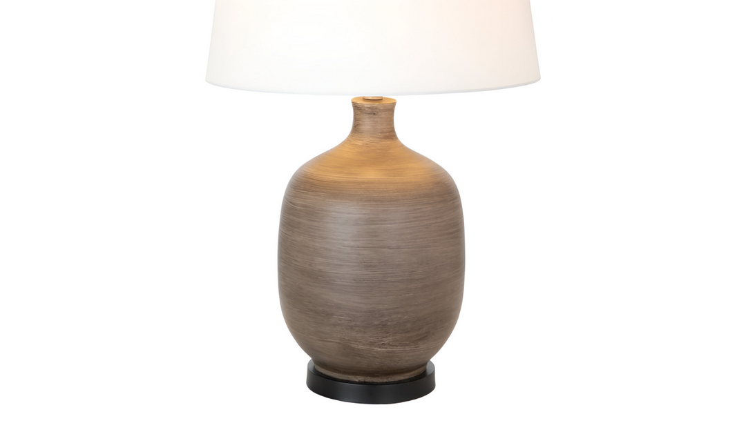 Sierra 28" Grey Brown Tone Poly Table Lamp, (Set of 2)