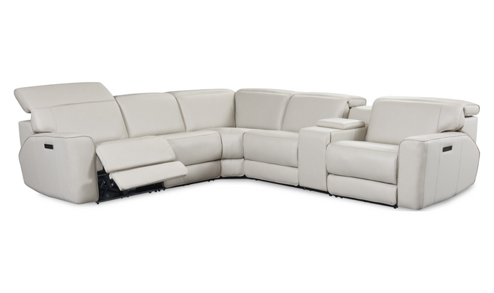 Skyway 6-Piece Power Recliner Sectional with USB Port in Light Gray