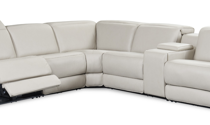 Skyway 6-Piece Power Recliner Sectional with USB Port in Light Gray