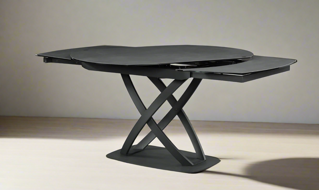 Global Soho Expandable Black Metal Dining Table