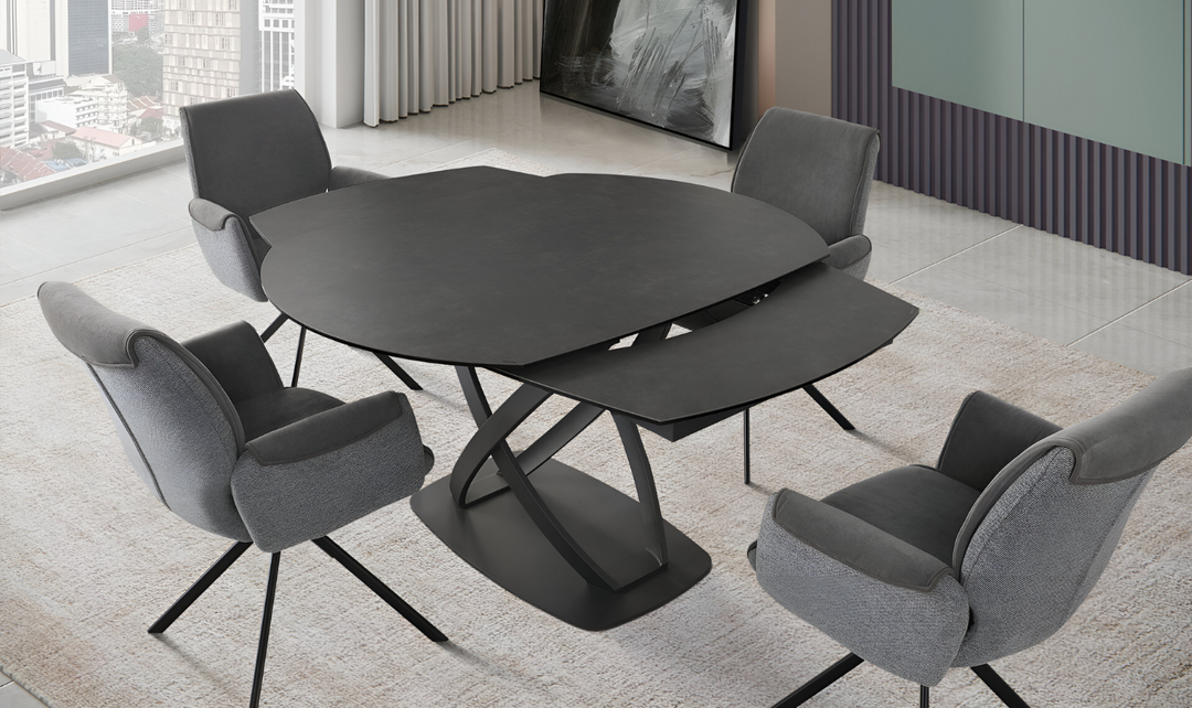 Soho Expandable Dining Table In Black- Leahyco