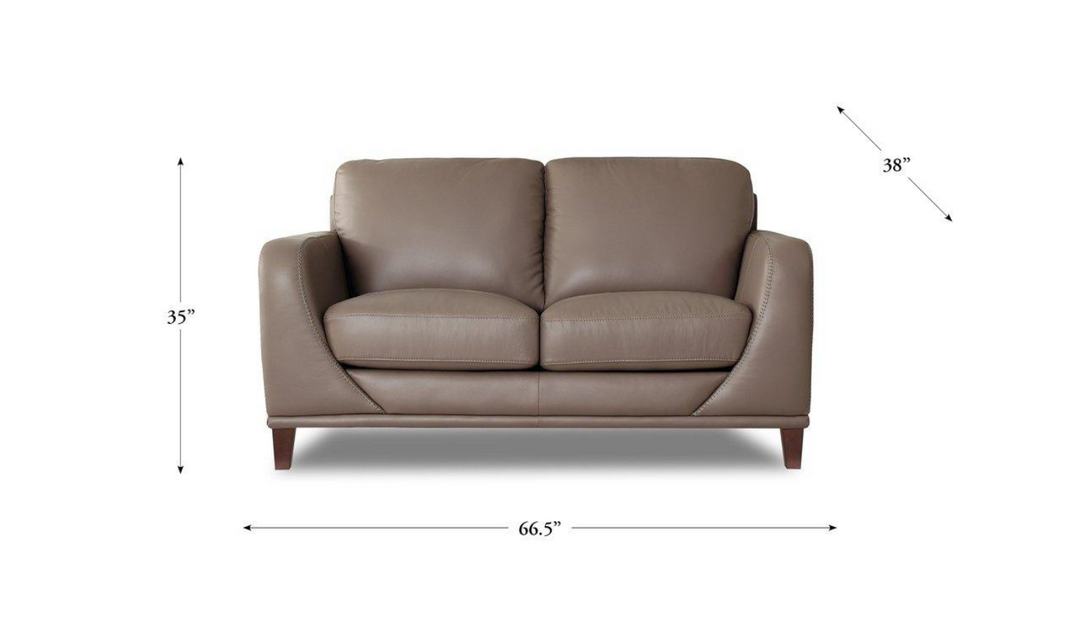 Soma 2-Seater Leather Loveseat With Box Seat Cushions-Leahyco