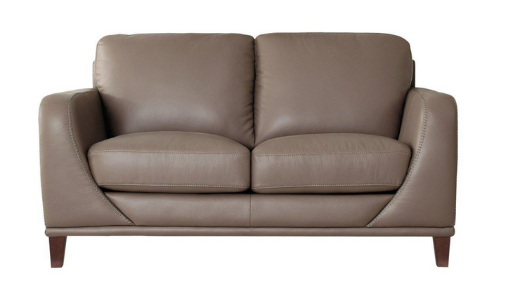 Soma 2-Seater Leather Loveseat With Box Seat Cushions-Leahyco