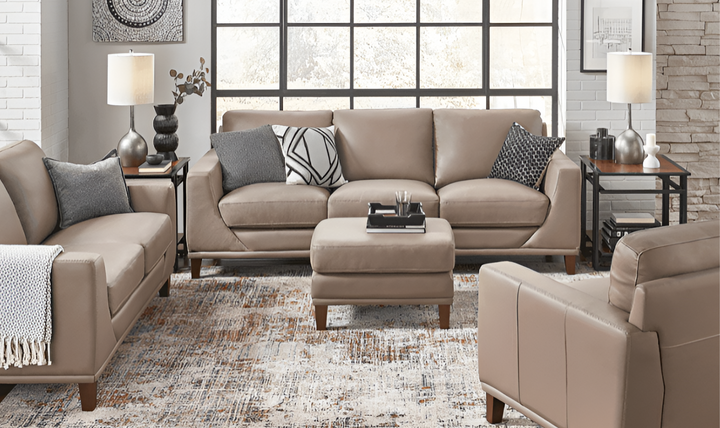 Soma 3-Seater Leather Sofa With Box Seat Cushions-Leahyco