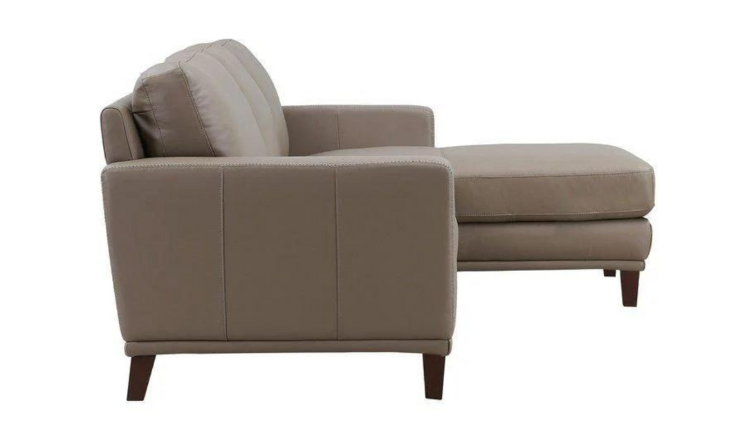 Soma L-Shape Leather Sectional Sofa in  Taupe Brown