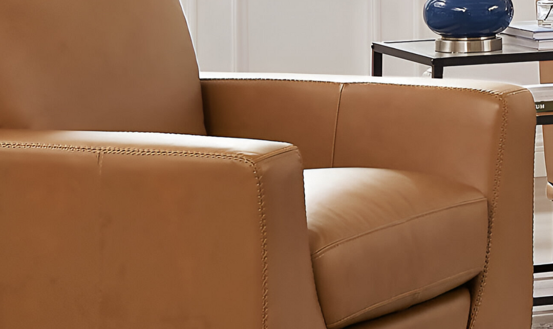 Soma Leather Chair With Box Seat Cushions-Leahyco