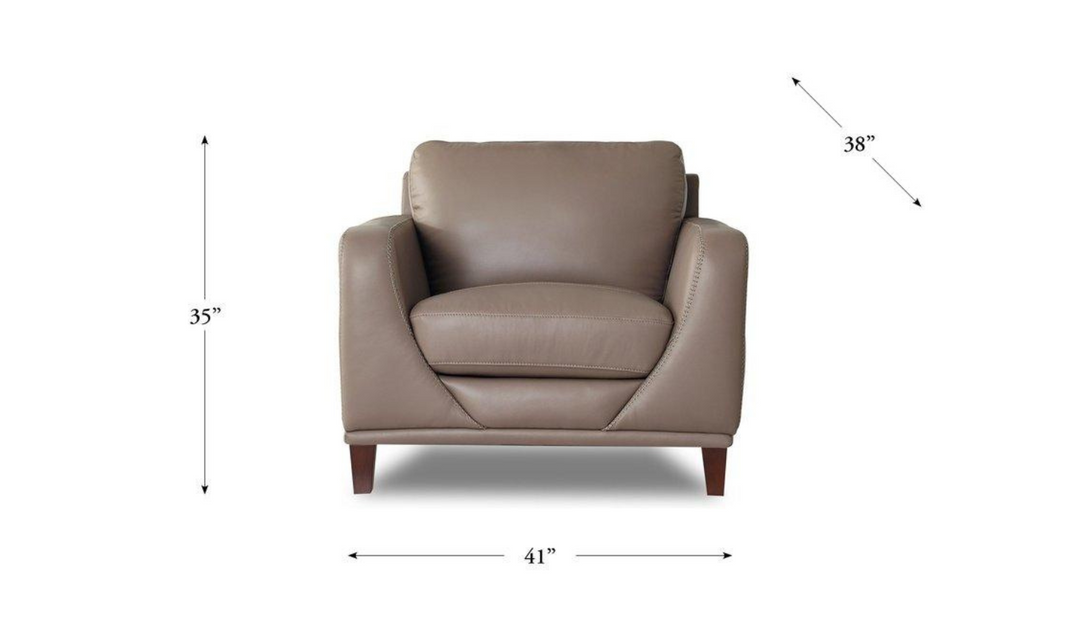 Soma Leather Chair With Box Seat Cushions-Leahyco