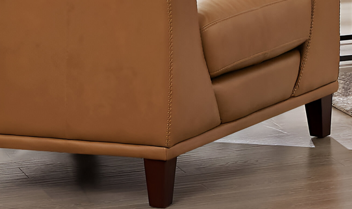 Soma Leather Chair With Box Seat Cushions-Leahyco