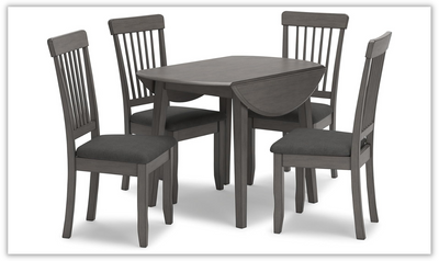 Shullden Wooden Dining Set in Gray (5 Pieces)