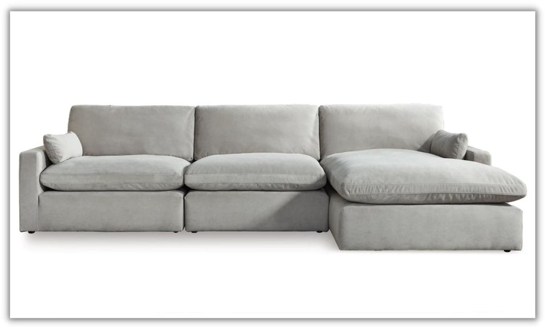 Sophie 3-Piece Stationary Sectional Sofa Chaise in Fabric