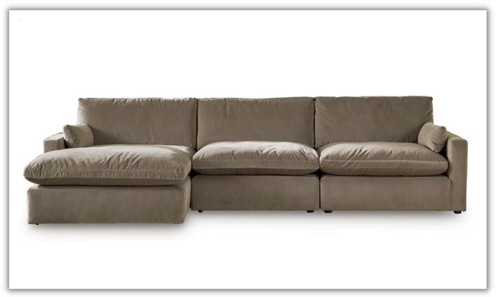 Sophie 3-Piece Stationary Sectional Sofa Chaise in Fabric