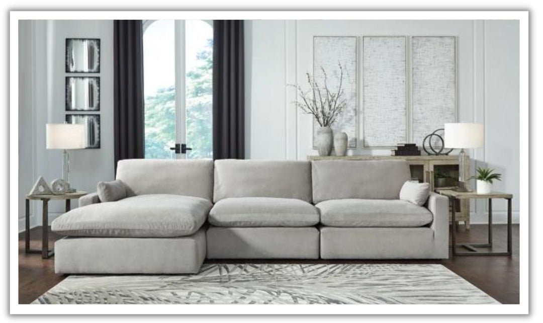 Sophie 3-Piece Stationary Sectional Sofa Chaise in Fabric